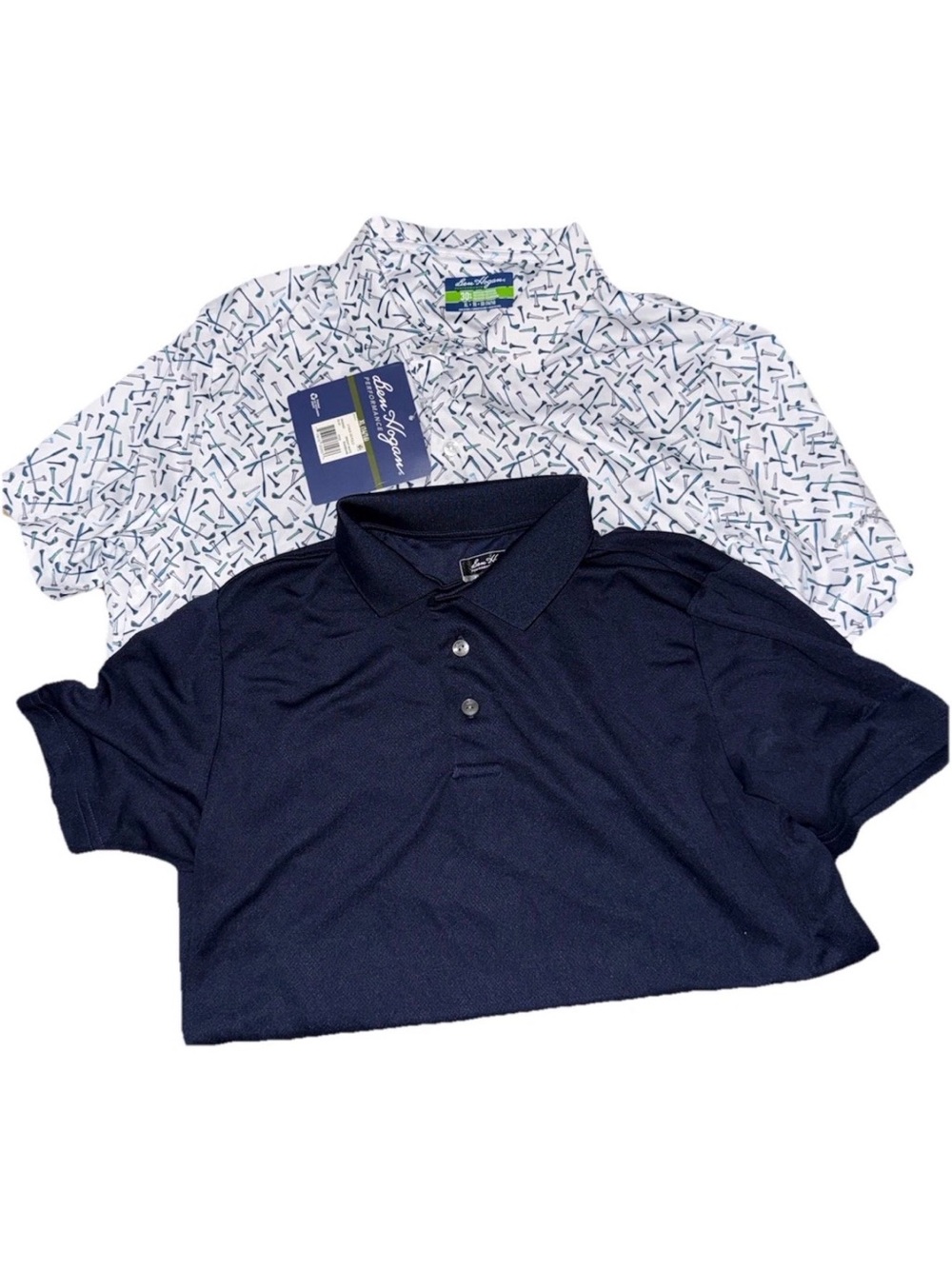 PERFORMANCE Ben Nogan Boys Navy Polo & White Printed Short-Sleeve Shirt Set XL